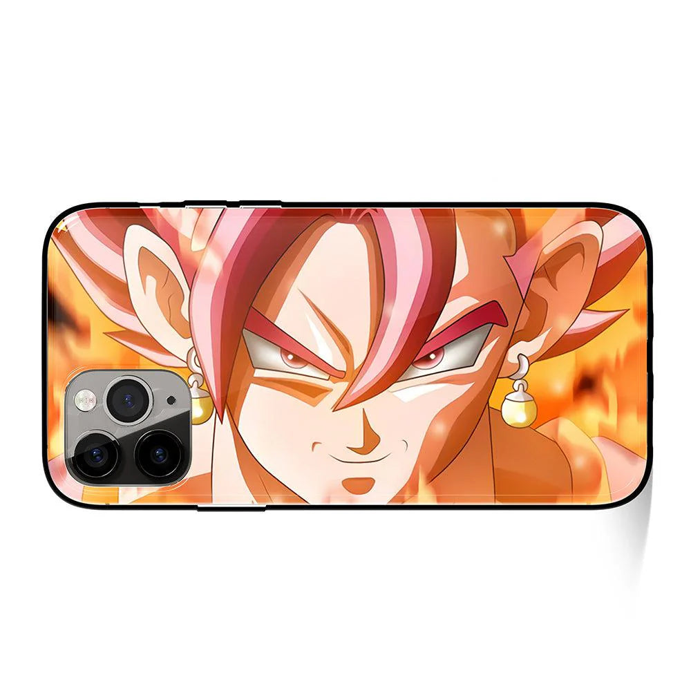 Evil Goku Tempered Glass Soft Silicone Phone Case