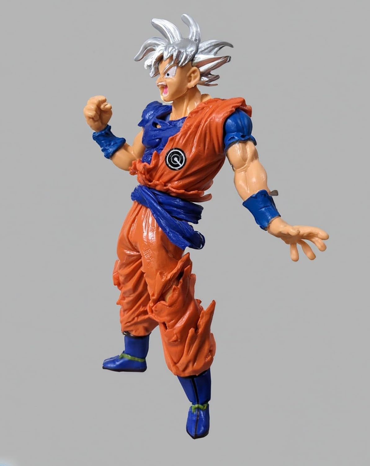 DBZ Goku Premium Action Figure with Silver Hair , Self Standing Anime