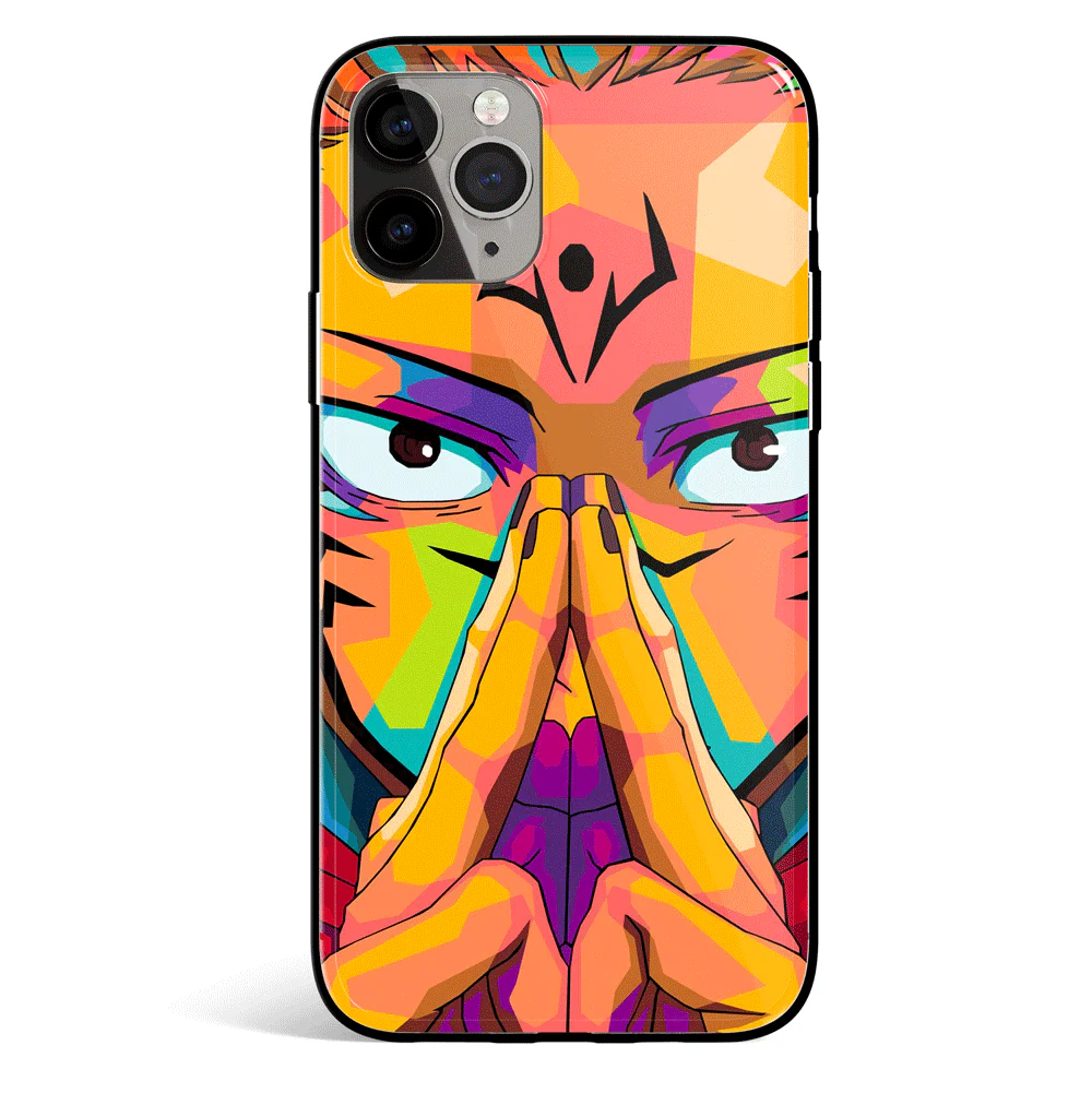 Jujutsu Kaisen Sukuna Eyes Tempered Glass Soft Silicone iPhone Case