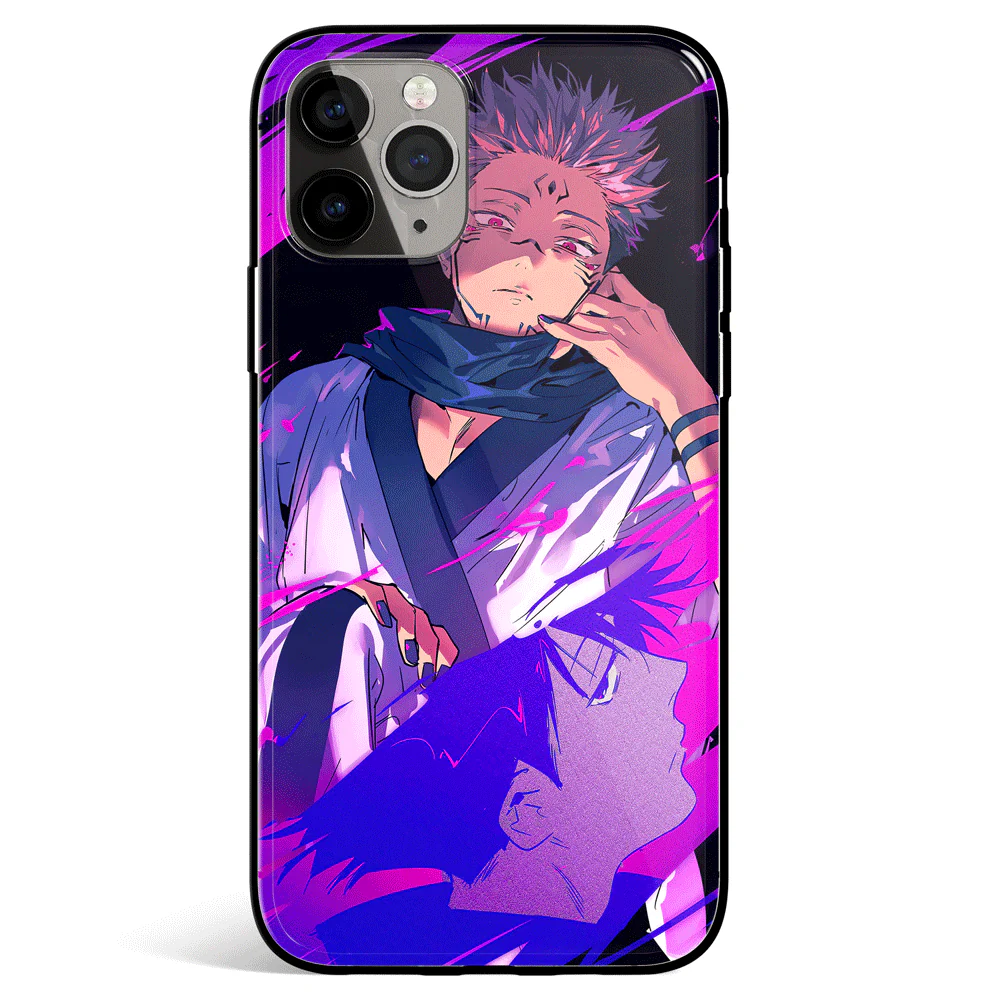 Jujutsu Kaisen Yuji Purple Tempered Glass Soft Silicone iPhone Case