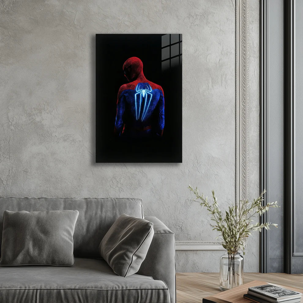 Spider-Man: Shadow Glow Edition – Neon Back Emblem Metal Print