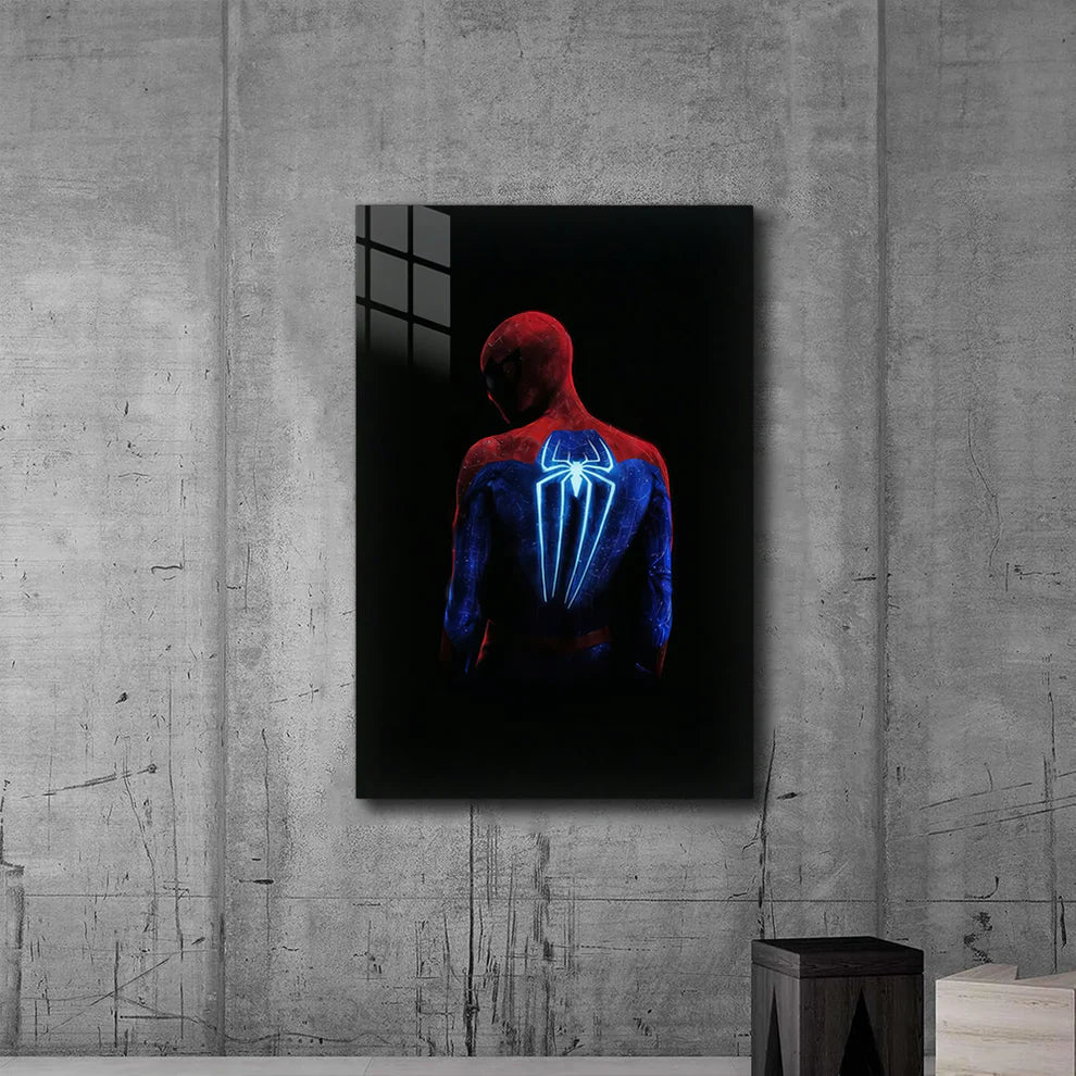 Spider-Man: Shadow Glow Edition – Neon Back Emblem Metal Print
