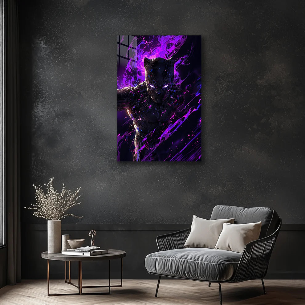 Shadow Strike – Black Panther Vibranium Fury Metal Wall Art