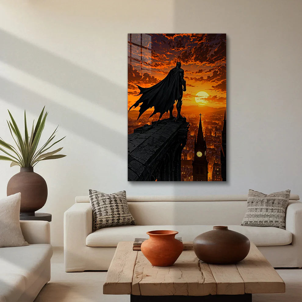 Batman: Guardian of Gotham Sunset – Premium Metal Print Poster