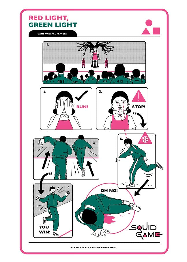 Red Light, Green Light - Squid Game Metal Poster
