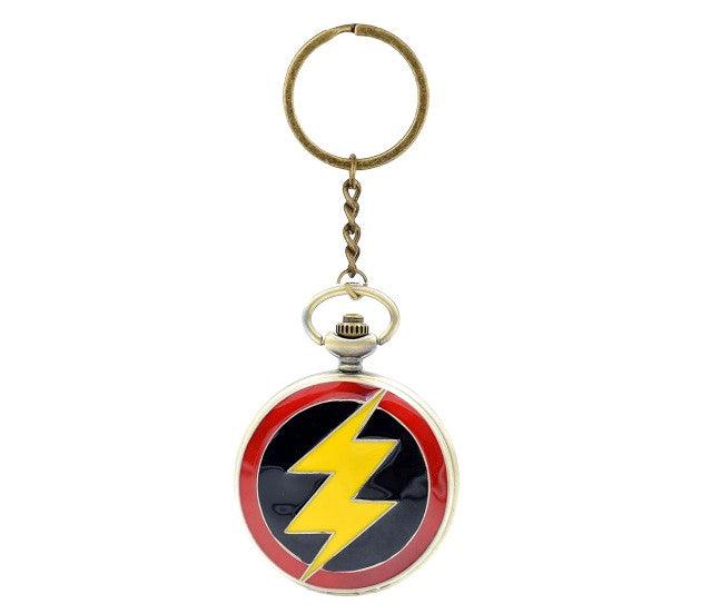 Super Hero Flash Pocket Watch Keychain