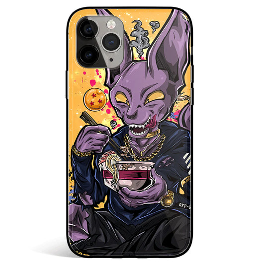 Fanart Stylish Beerus Tempered Glass Soft Silicone iPhone Case