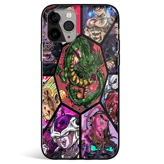 Fanart Stylish Dragon Ball Tempered Glass Soft Silicone iPhone Case