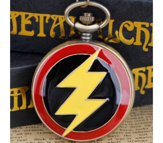 Super Hero Flash Pocket Watch Keychain