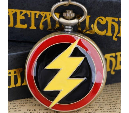 Super Hero Flash Pocket Watch Keychain