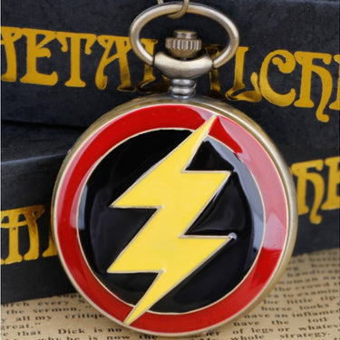 Super Hero Flash Pocket Watch Keychain