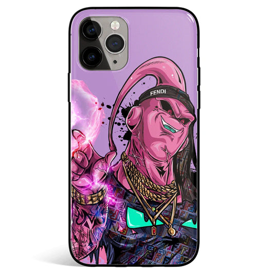 Fanart Stylish Buu Tempered Glass Soft Silicone iPhone Case