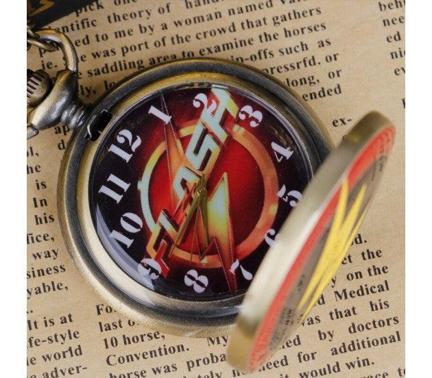 Super Hero Flash Pocket Watch Keychain