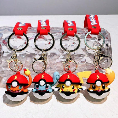 Pokémon with Pokeball Set 3D Keychain (12 Pcs Packet)