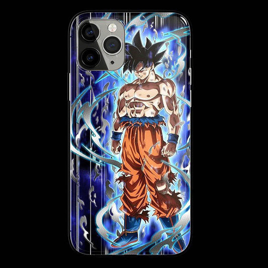 Burning Goku Tempered Glass Soft Silicone Phone Case