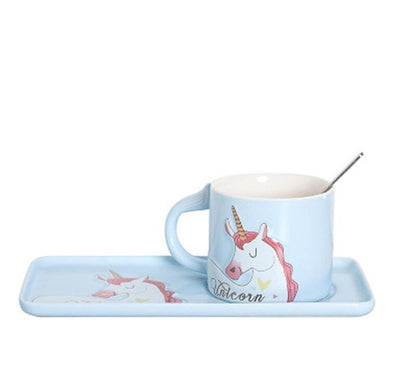 Unicorn Ceramic Coffee Mug with Tray/Saucer