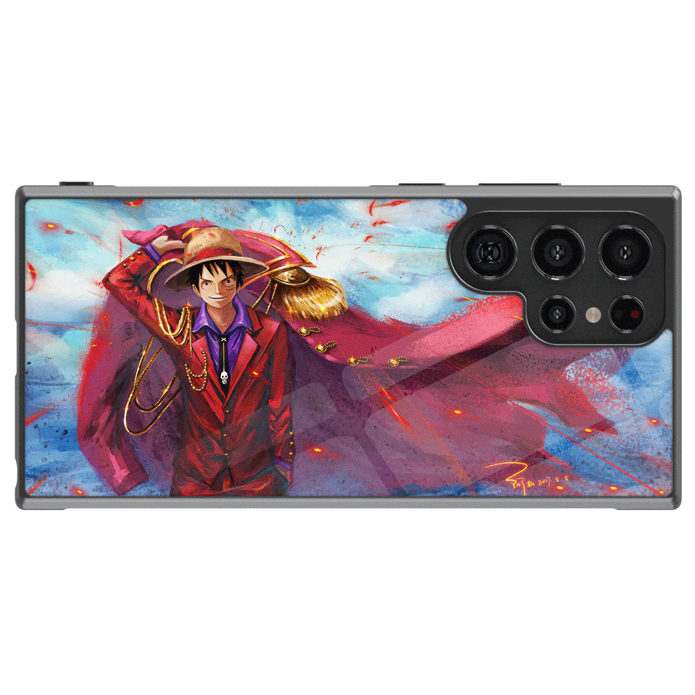 One Piece Luffy King Pirate Tempered Glass Tough Samsung Phone Case