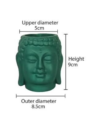 Small Buddha 3.5" Ceramic Pots for Indoor Plants, Planters, Flower, Pots, gamla,Outdoor,Balcony,Home,Round,Garden, Office Decor,Succulent (H - 9 X D - 8.5 cm)