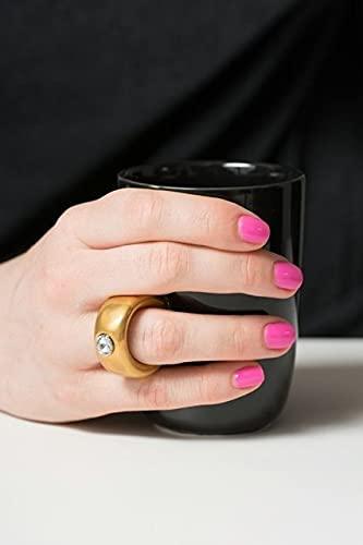 Porcelain Black Mug Gold Coffee Tea Diamond Solitaire Ring