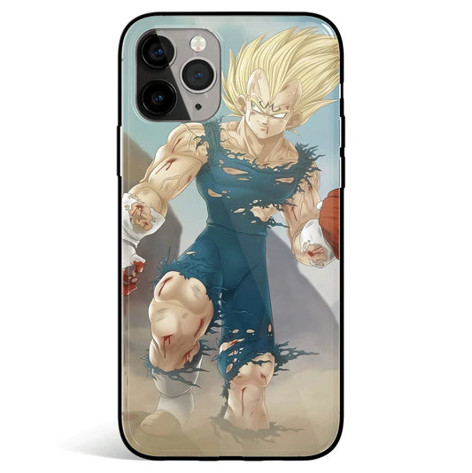 Dragon Super Saiya Vegeta iPhone Tempered Glass Soft Silicone Phone Case