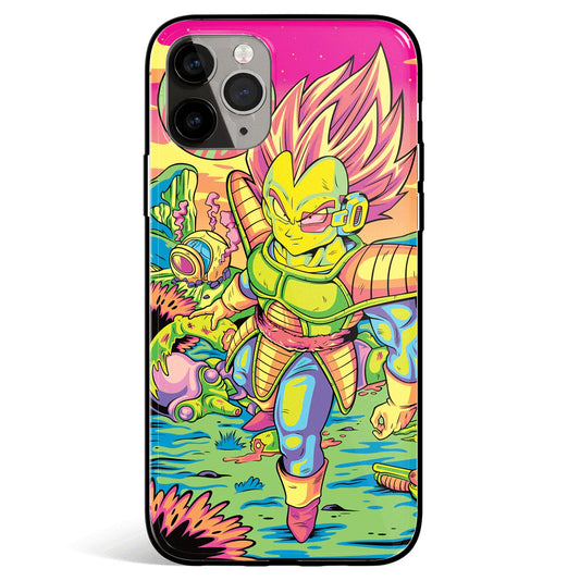Dragon Ball Prince Vegeta iPhone Tempered Glass Soft Silicone Phone Case