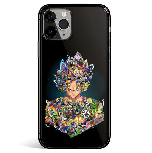 Dragon Ball Whole Life of Goku iPhone Tempered Glass Soft Silicone Phone Case