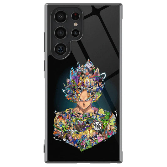 Dragon Ball Whole Life of Goku Samsung Tempered Glass Tough Phone Case