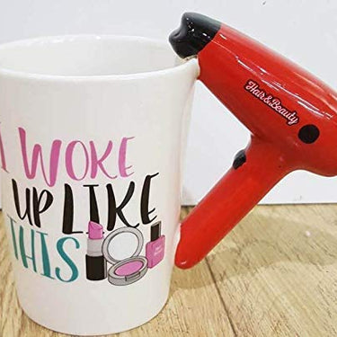 Beauty Series Coffee and Tea Ceramic Mug (Red, Hair Dryer)
