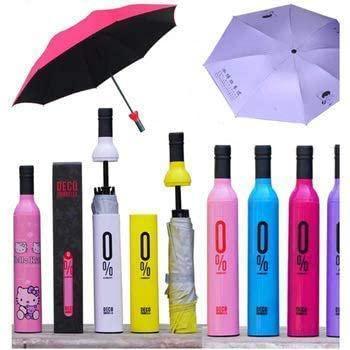 Wine Bottle Shape Mini Compact Foldable Umbrella