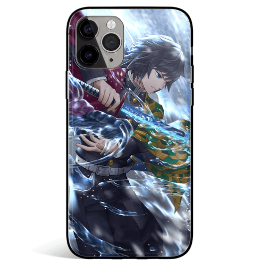 Demon Slayer Giyu Tomioka 1 Tempered Glass Soft Silicone iPhone Case