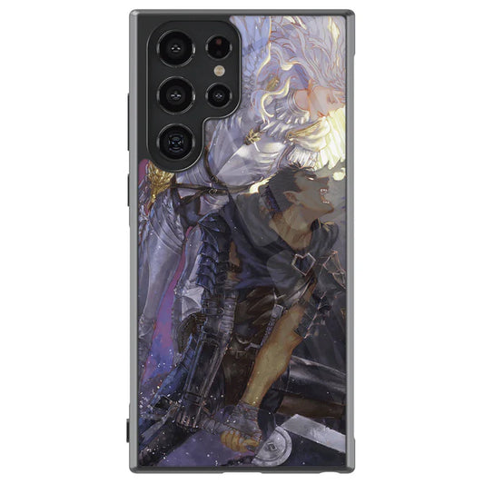 Berserk Guts and Griffith Tempered Glass Tough Soft Silicone Samsung Case