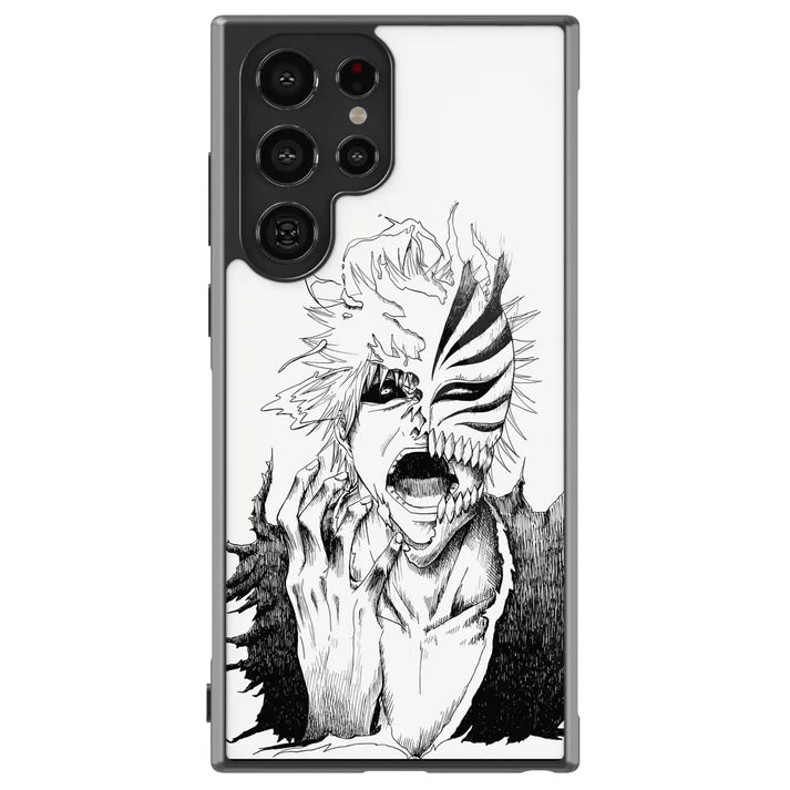 Bleach Hollowfied Ichigo Sketch Tempered Glass Tough Samsung Phone Case