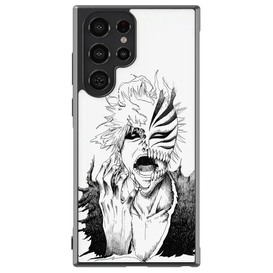 Bleach Hollowfied Ichigo Sketch Tempered Glass Tough Samsung Phone Case