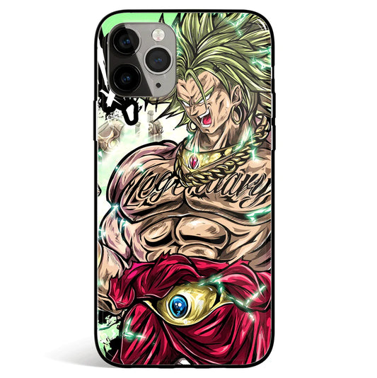 Dragon Ball Broly Goku Tempered Glass Soft Silicone iPhone Case