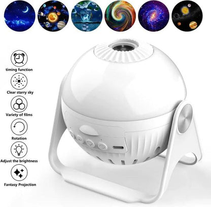 6 in 1 Galaxy Planetarium 360° Rotating Star Projector