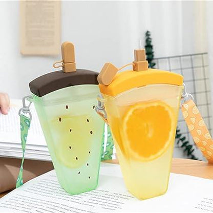 Kawaii Watermelon Ice Cream Sippers with Strap and Stickers