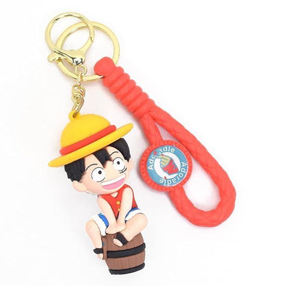 Anime Luffy With Barrel 3D Keychain Wholesaler (12pcs Packet)