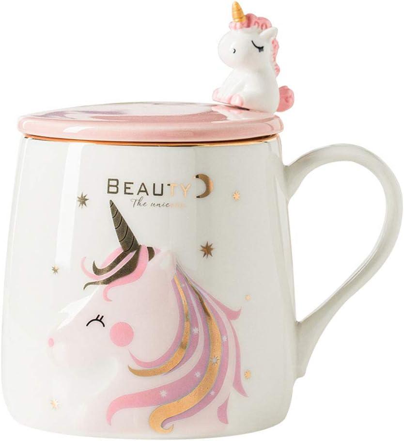 Unicorn Coffee Mug Ceramic Tea Cup with Lovely Unicorn Spoon