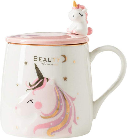 Unicorn Coffee Mug Ceramic Tea Cup with Lovely Unicorn Spoon