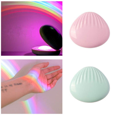 Shell Rainbow Projection Night Lights Rechargeable Colorful
