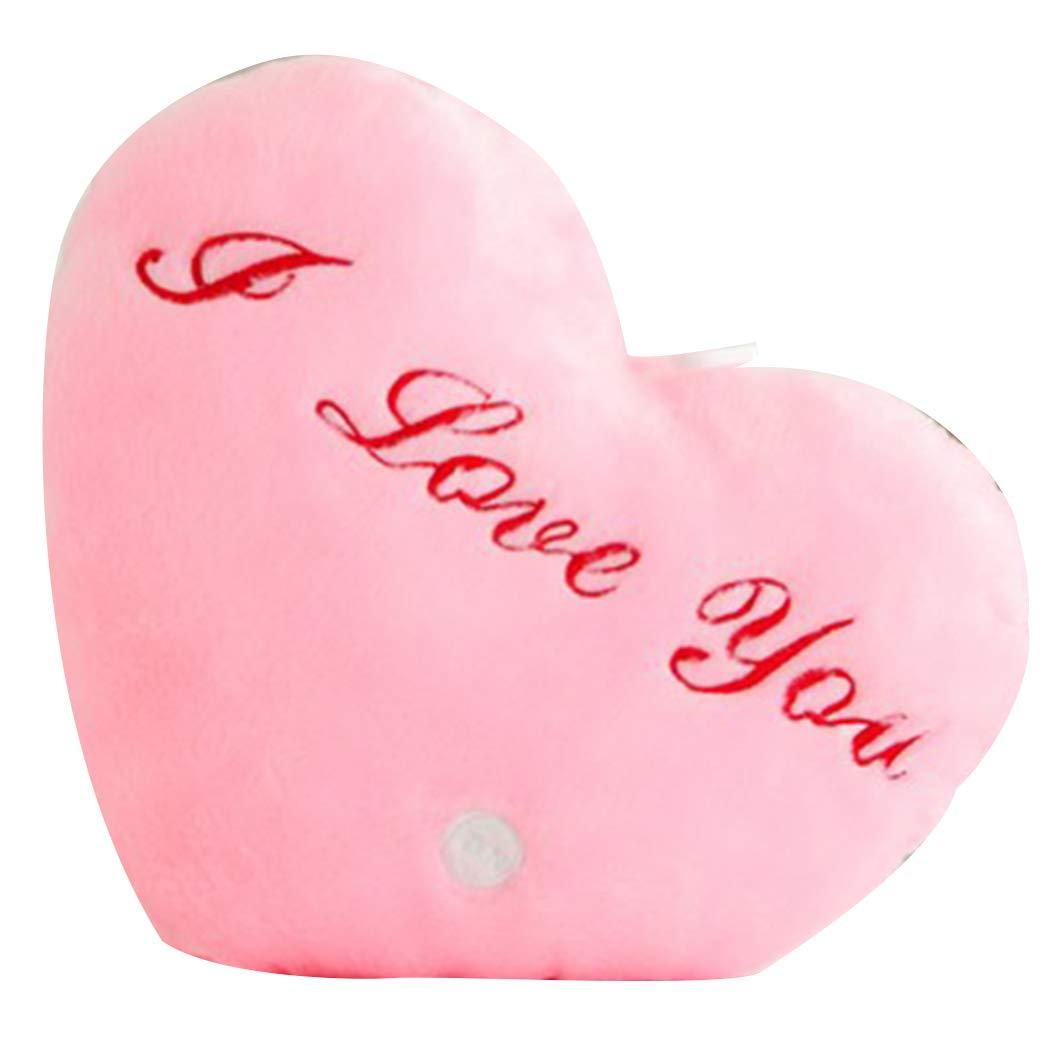 Heart Shape Cute Plush Pillow Sofa Pillow with Light