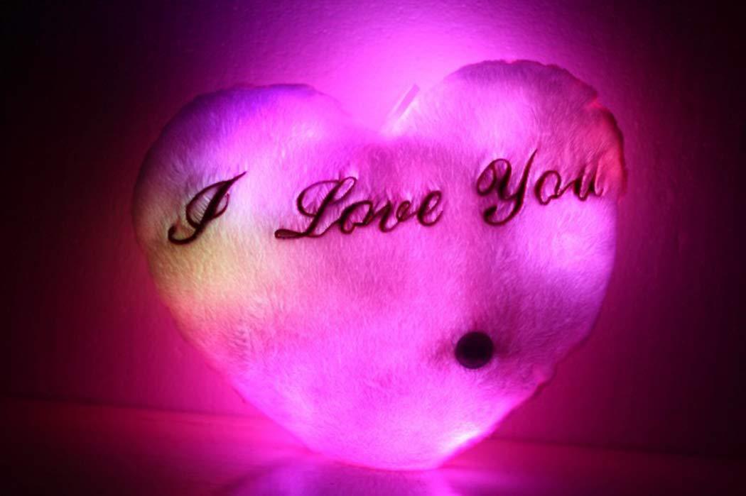 Heart Shape Cute Plush Pillow Sofa Pillow with Light