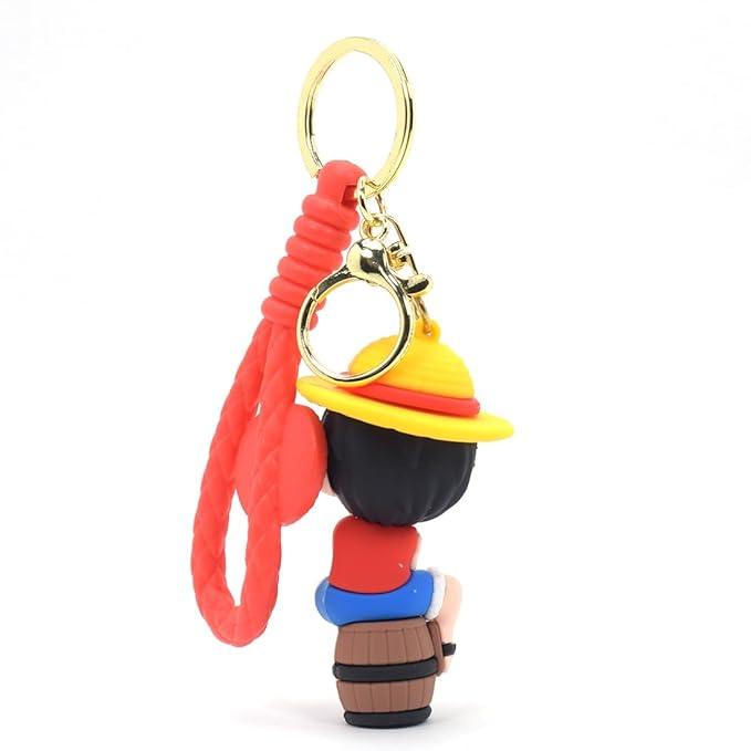 Anime Luffy With Barrel 3D Keychain Wholesaler (12pcs Packet)