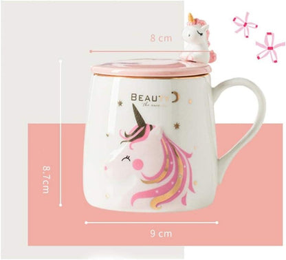 Unicorn Coffee Mug Ceramic Tea Cup with Lovely Unicorn Spoon