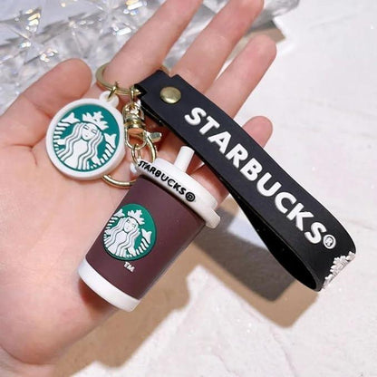 Starbucks Brown Glass 3D Keychain  (12 Pieces in Packet)