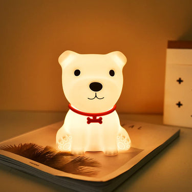 Cute Puppy Night Light Silicone Rechargeable Portable Lamp