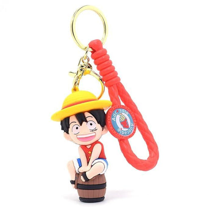 Anime Luffy With Barrel 3D Keychain Wholesaler (12pcs Packet)