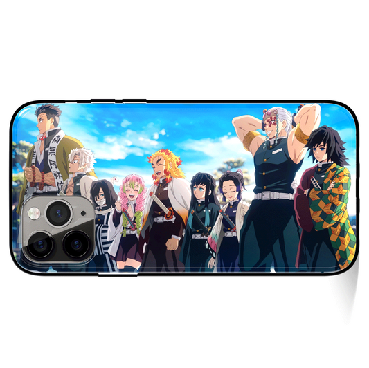 Demon Slayer Tanjiro Inosuke Zenitsu Nezuko Tempered Glass Soft Silicone iPhone Case (Copy)