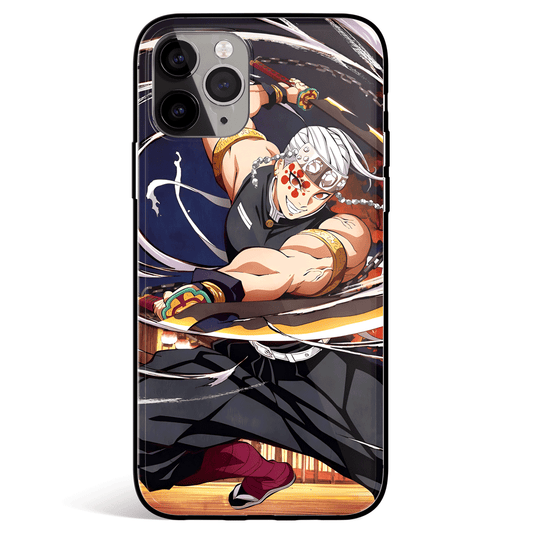 Demon Slayer Tengen Regular Nichirin Attacks Tempered Glass Soft Silicone iPhone Case