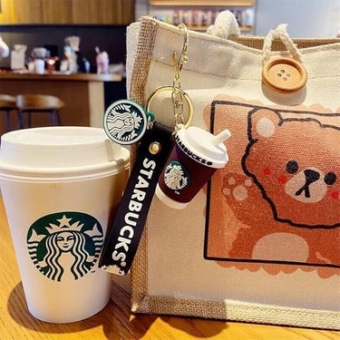 Starbucks Brown Glass 3D Keychain  (12 Pieces in Packet)